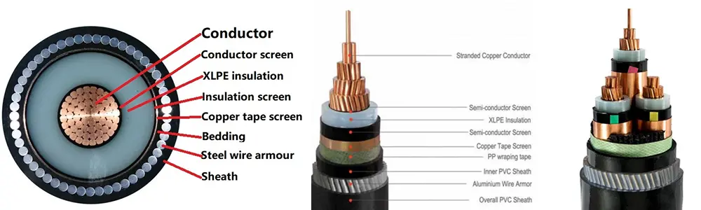 Xlpe Insulated Pvc Sheathed Swa Mv Cable